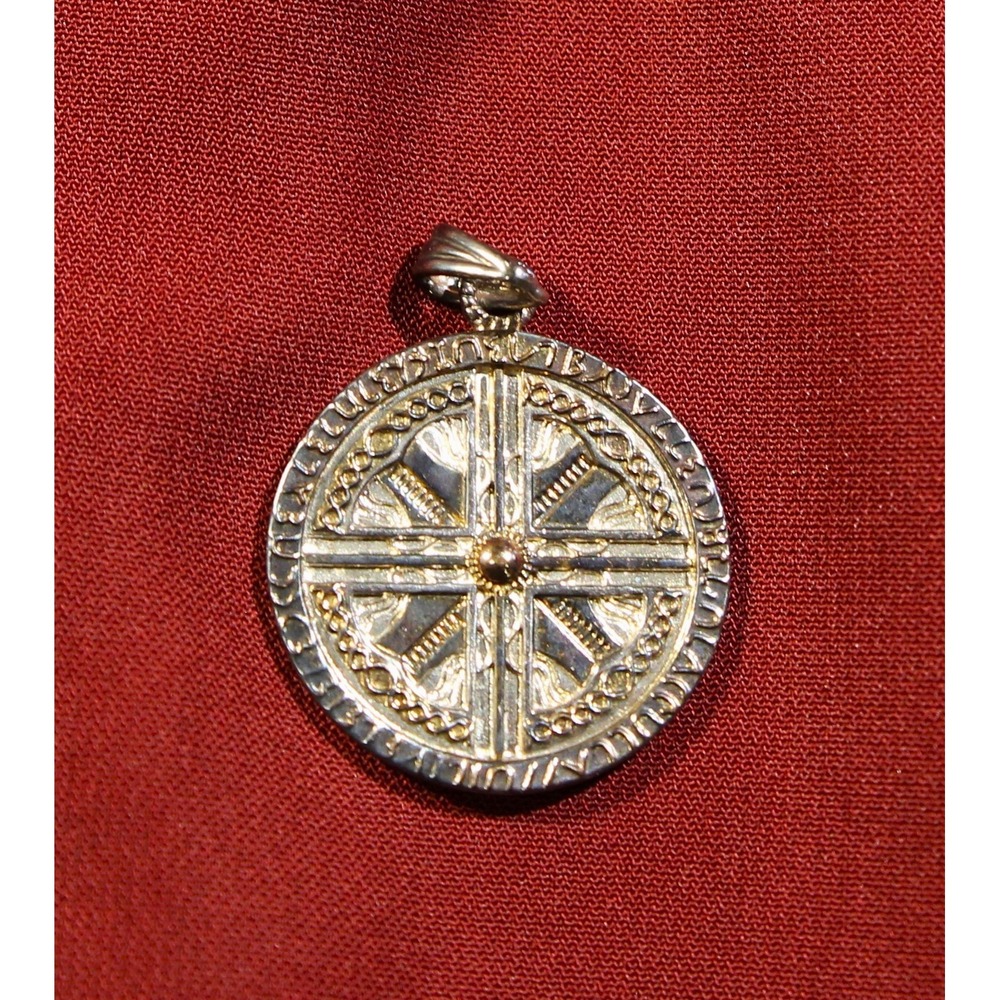 Pendant Necklace Medallion of the Archangel Michael  Solid .925 sterling Silver.